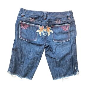 Y2K Calvin Klein Choice Denim Shorts Sz 31 Made in Hong Kong Embroidered Pockets